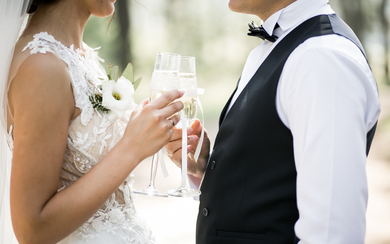 Wedding couple on their wedding day